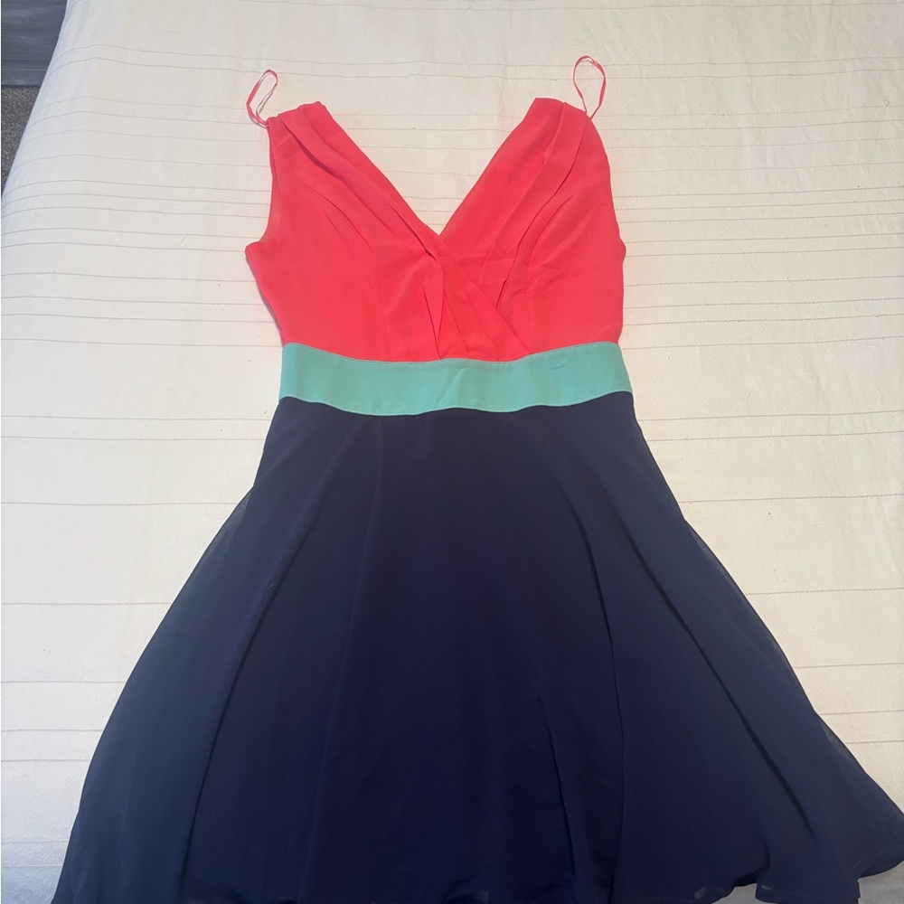 Modcloth Vibrant Pink and Navy Mini Dress